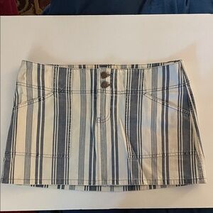 Vintage Abercrombie & Fitch Y2K Blue and White Striped Skirt